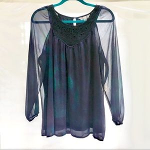 Krazy Kat iridescent shimmer long sleeve top